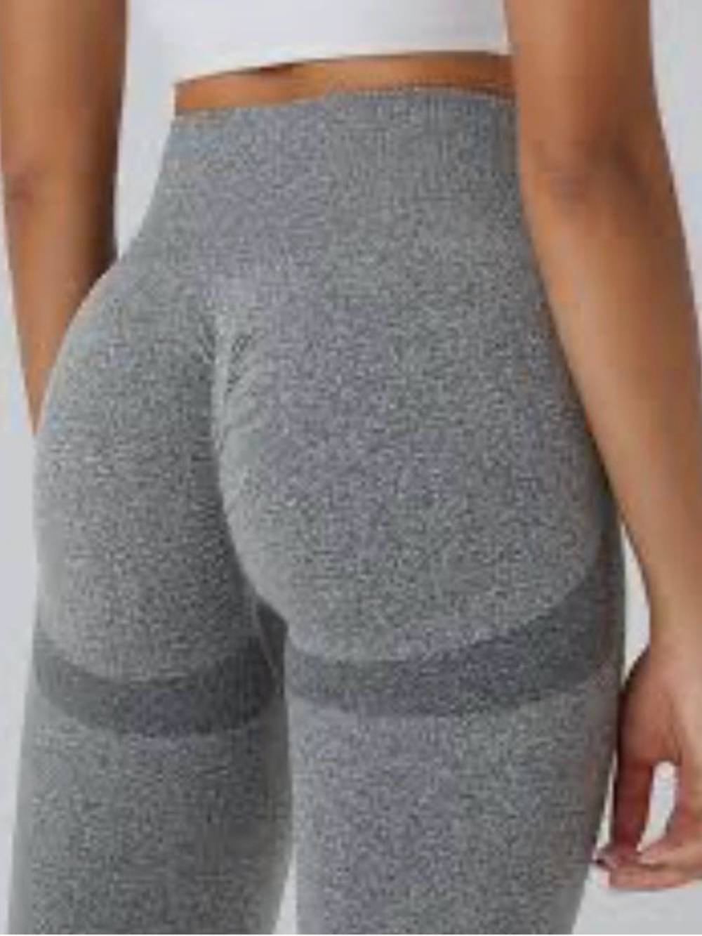 PINK Victoria's Secret Seamless Scrunch Butt Leggings Gray Marl M - Size Large